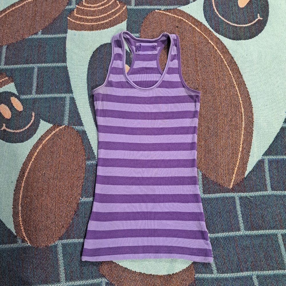 💖BUY 1 GET 1 FREE💖 BOLD PURPLE STRIPED RACERBACK TANK TOP-XS